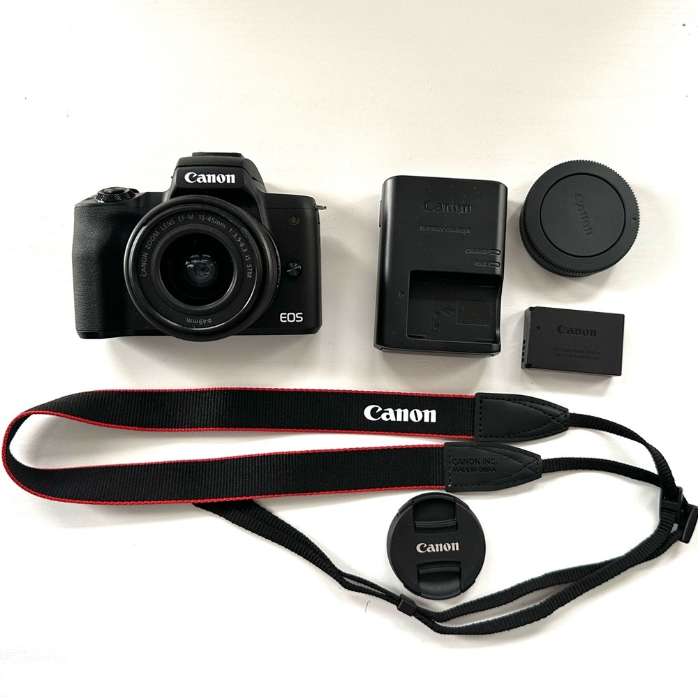 Canon - EOS M50 Mark II Mirrorless Camera with EF-M 15-45mm Lens - Black